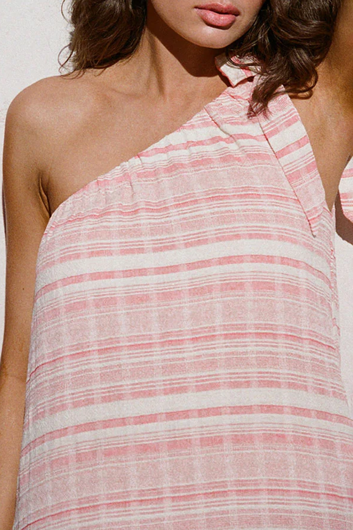 One Shoulder Striped Maxi Dress