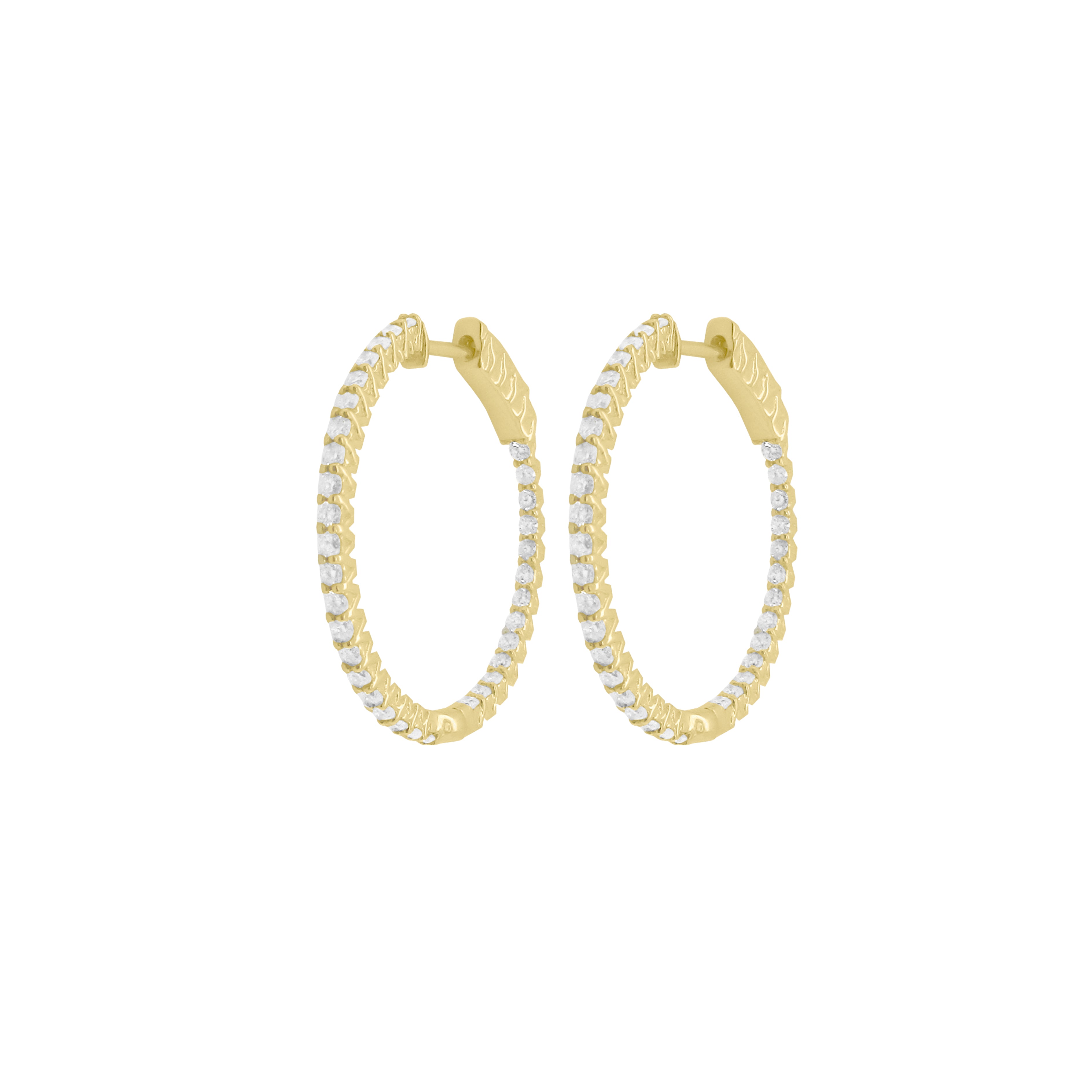 Delicate Fine Detail Gem Detail Hoop Earrings