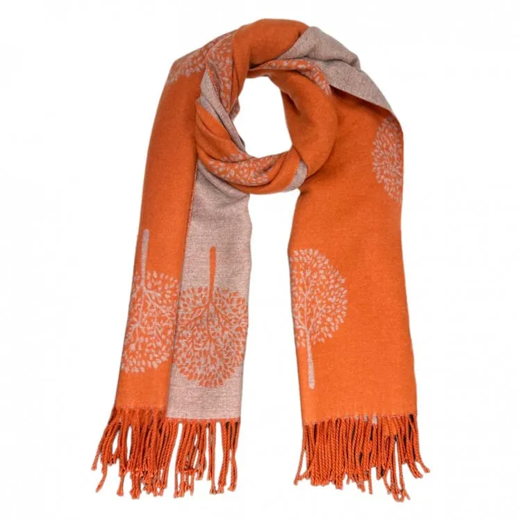 Tree Of Life Tasseled Scarf