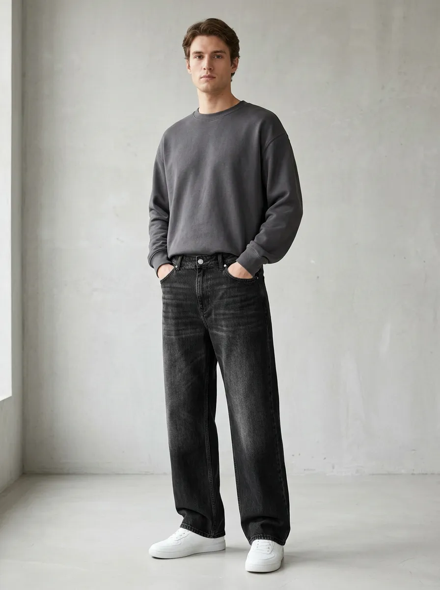 Men's Wide Cut Loose Fit Jeans