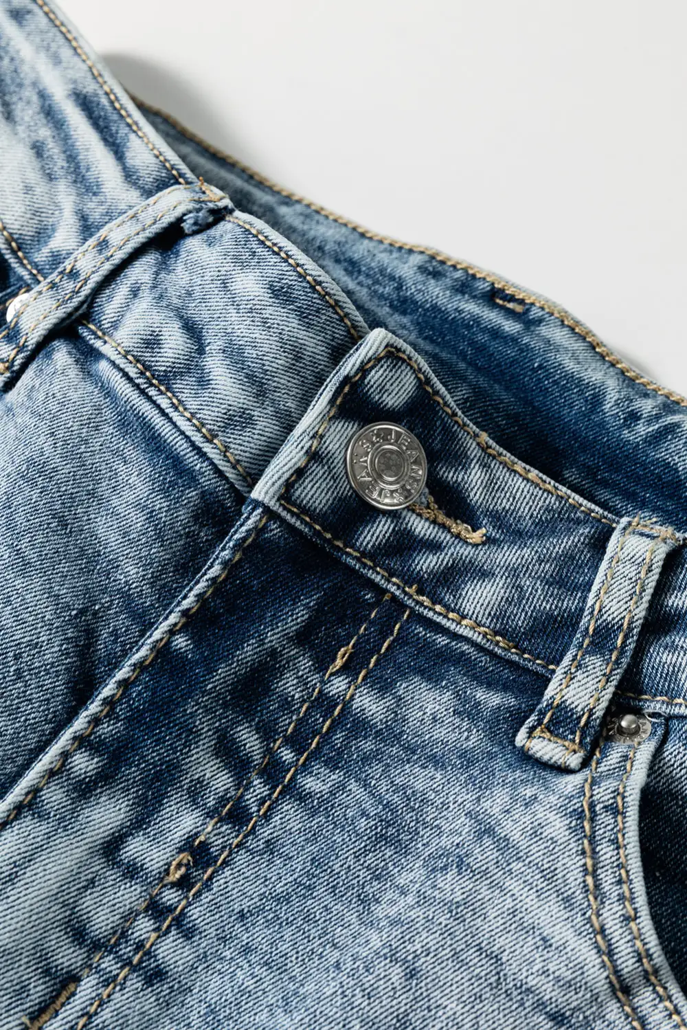 High Rise Zip Fly Jeans
