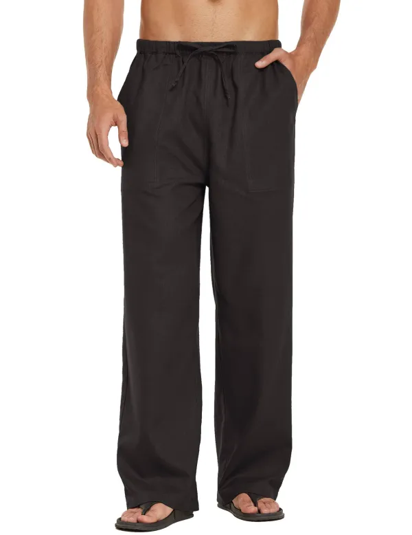 Raised Linen Waist Yoga Pants