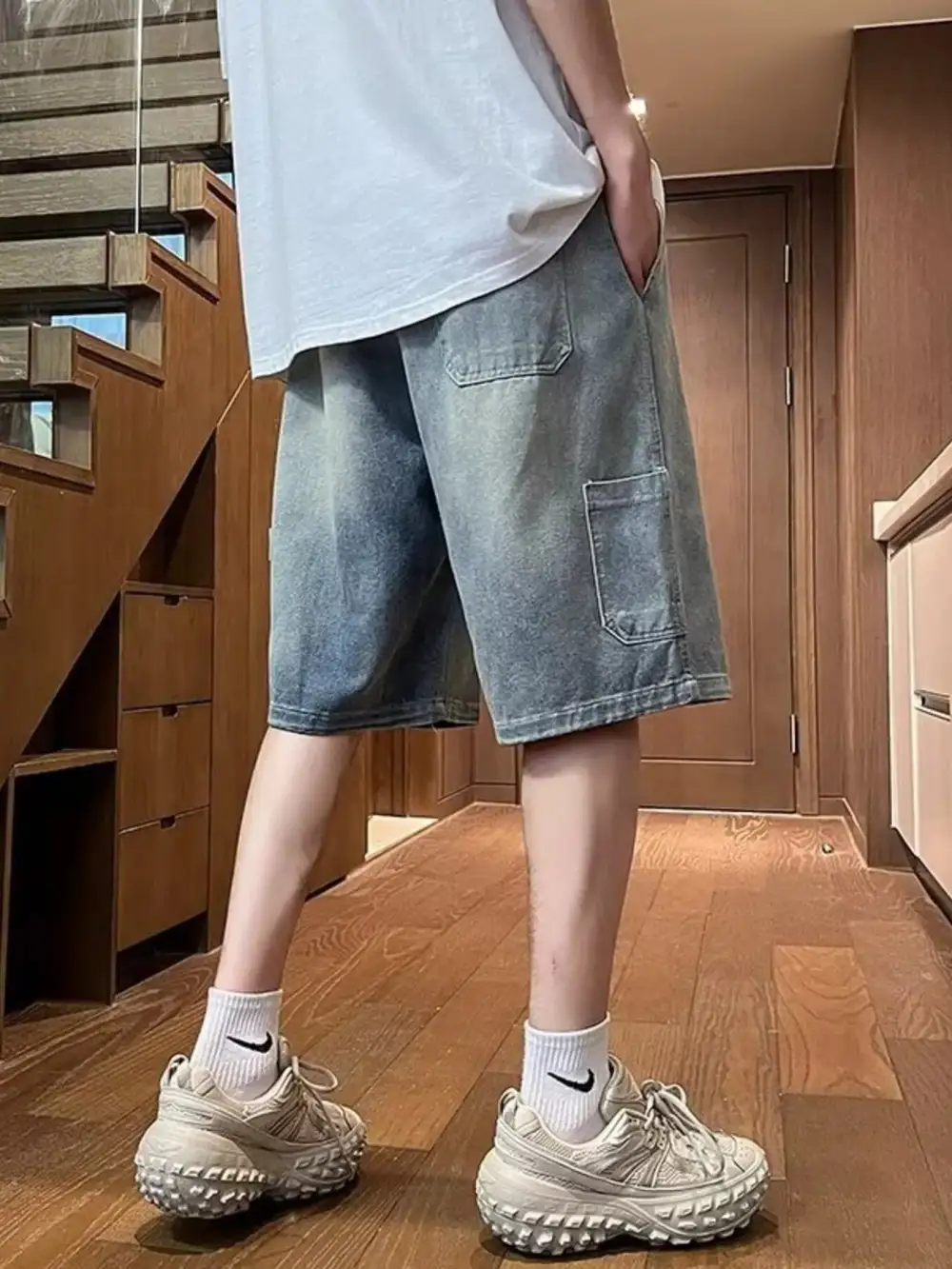 Men's Full Size Vintage Wash Loose Fit Denim
