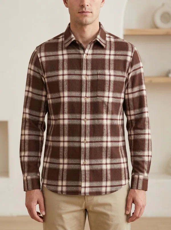 Soft Plaid Long-Sleeve Men's Long-Sleeve Shirt