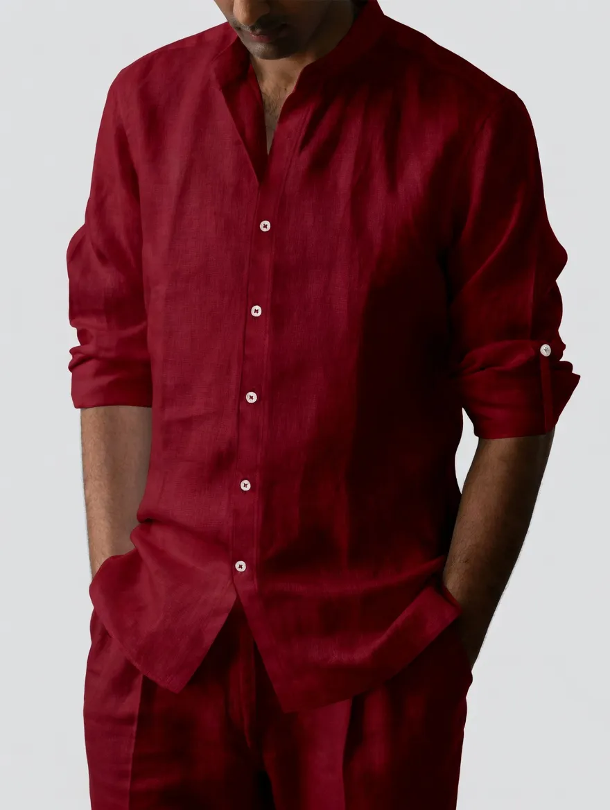 8-Pack Men's Casual Linen Blend Shirts Set
