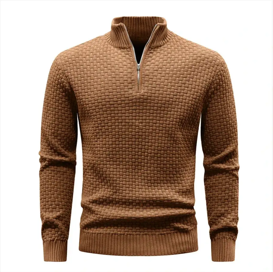 Textured Half-Zip Knit Sweater