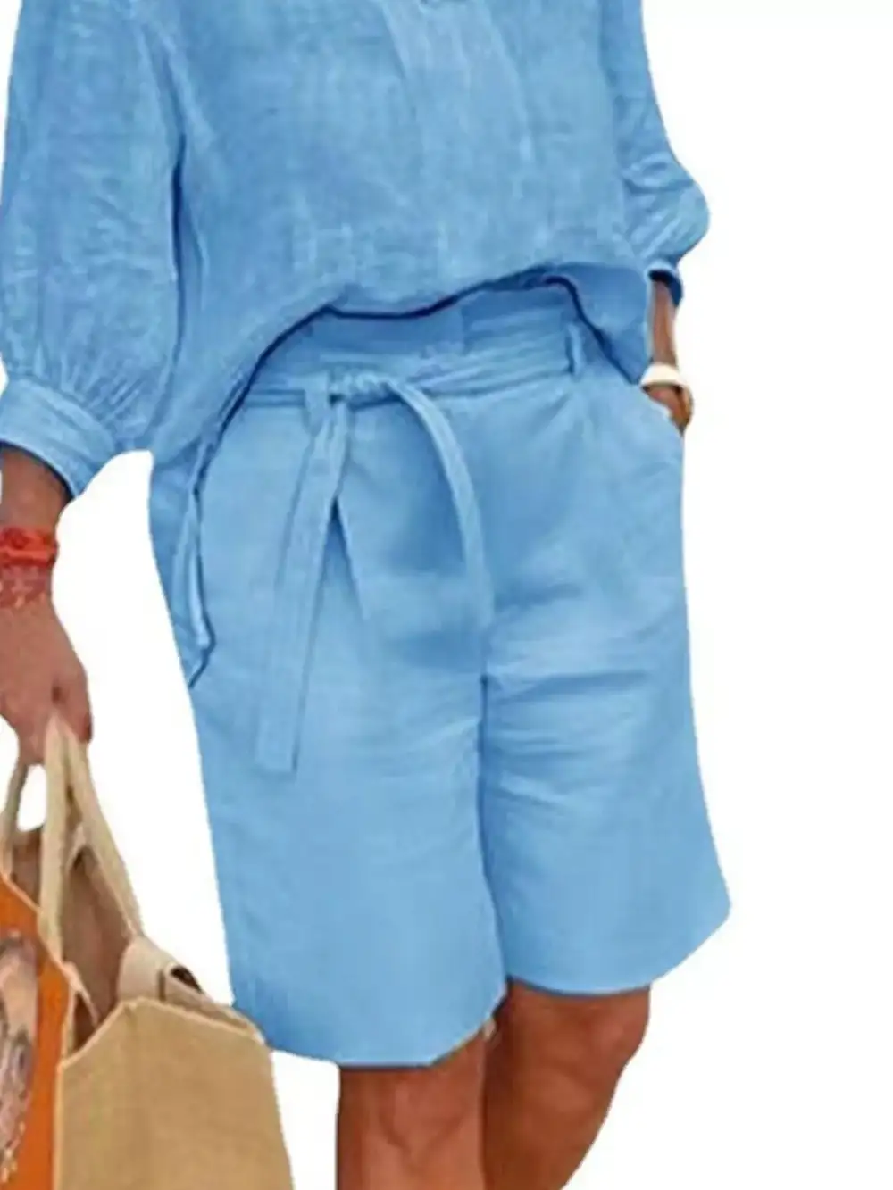 Johnny Collar Sleeve Top and Shorts Set