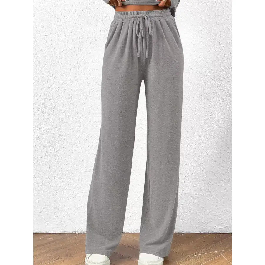 Everyday Long Sleeve Top and Wide Leg Pants Set
