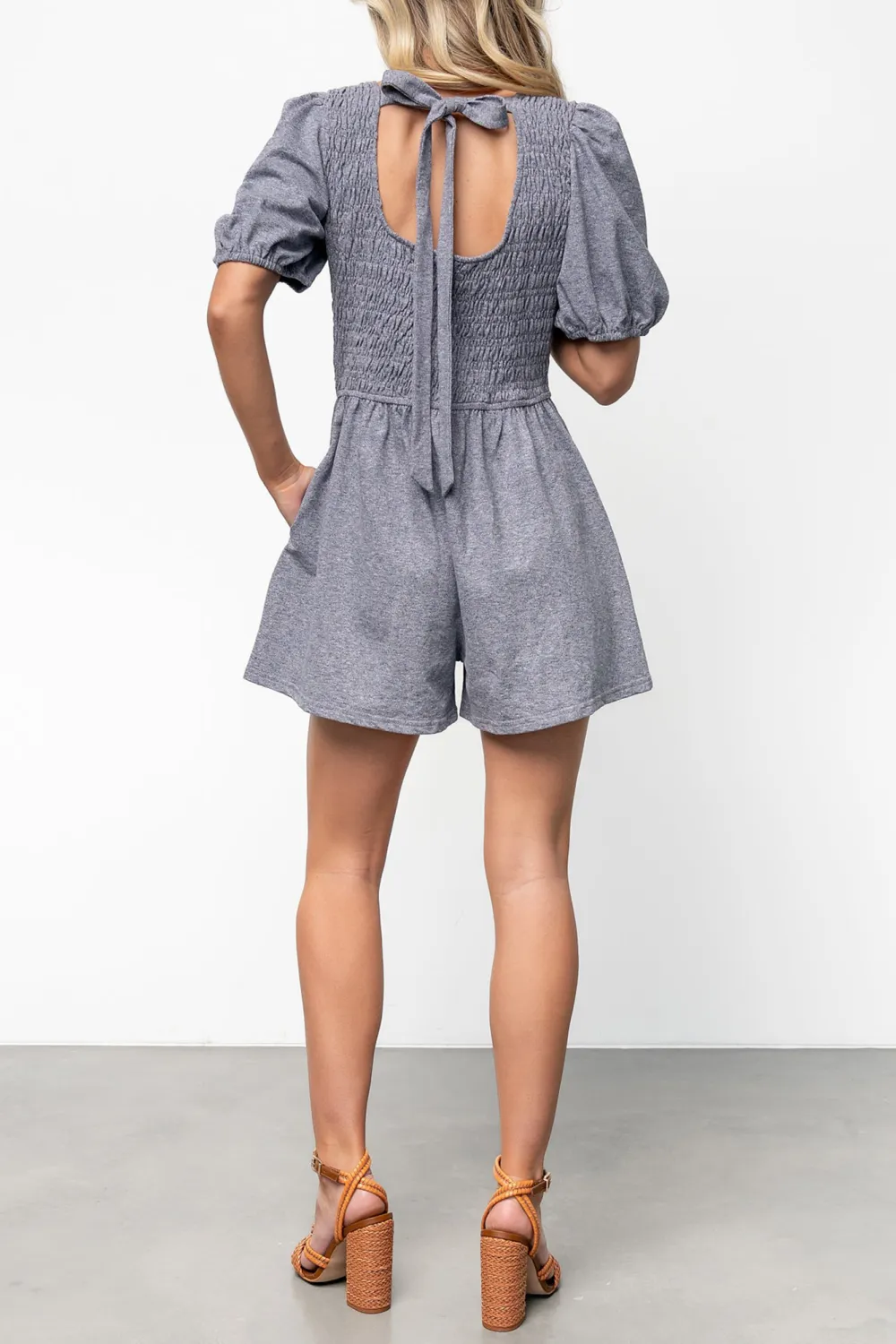 Classic Solid Color Pleated Lace-Up Jumpsuit
