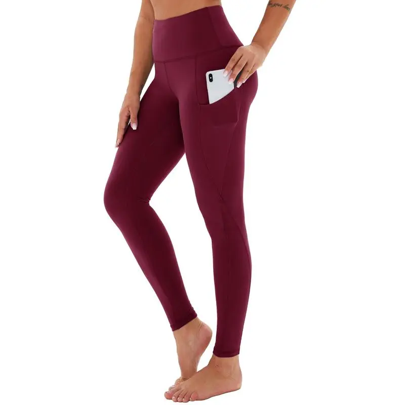 Women's High Waisted Tummy Control Leggings With Pockets – Non See-Through Stretchy Yoga Pants For Workout