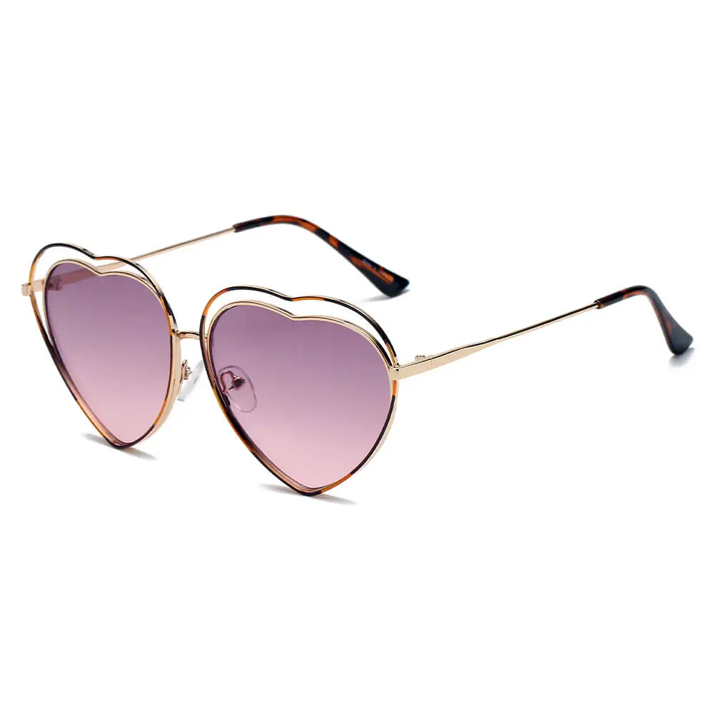 Fuzzy Heart Shape Frame Sunglasses