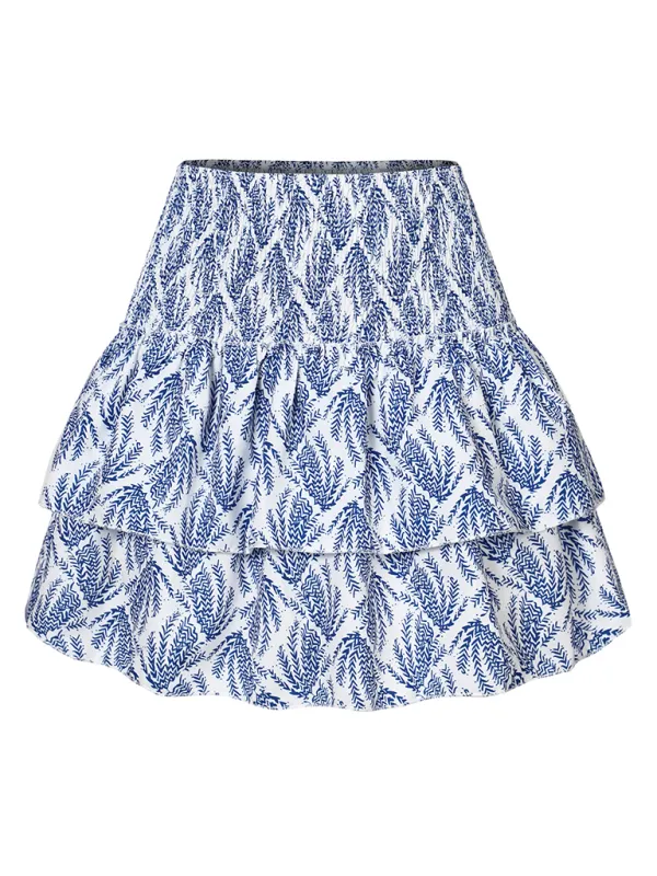 Pleated Ruffle Trim Skirt