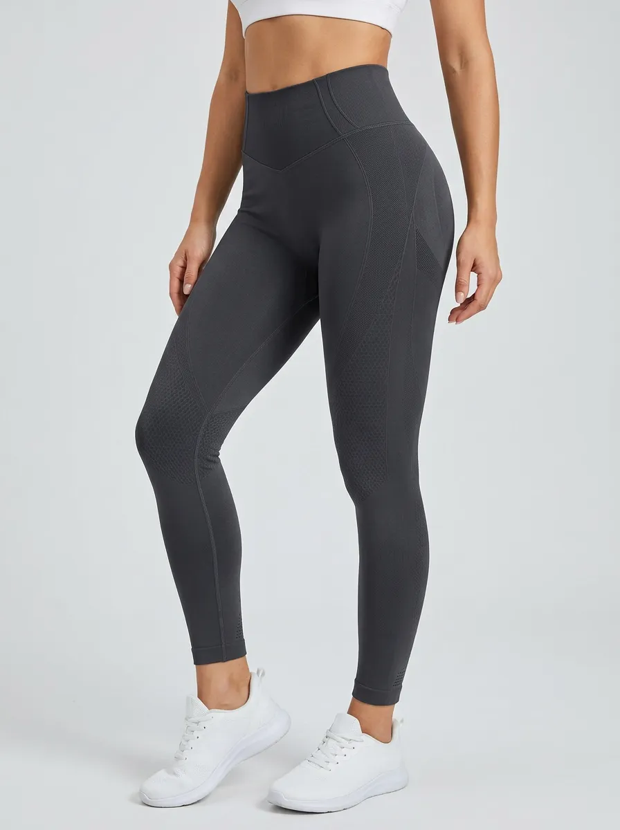 Seamless Textured High Waist Shaping Leggings