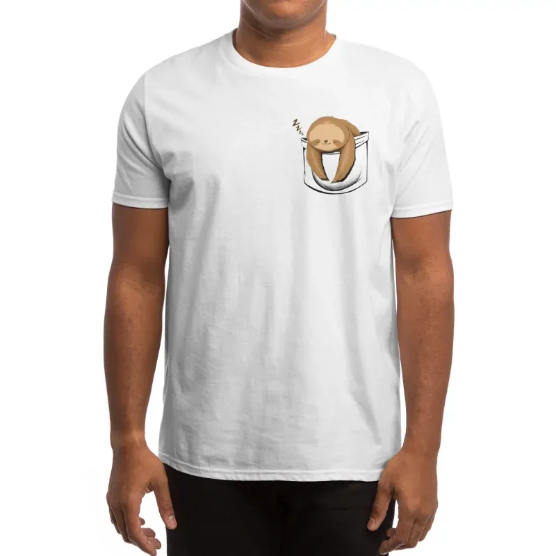 Simple Design Cartoon Decoration Imitation Pocket Short Sleeve Shirt