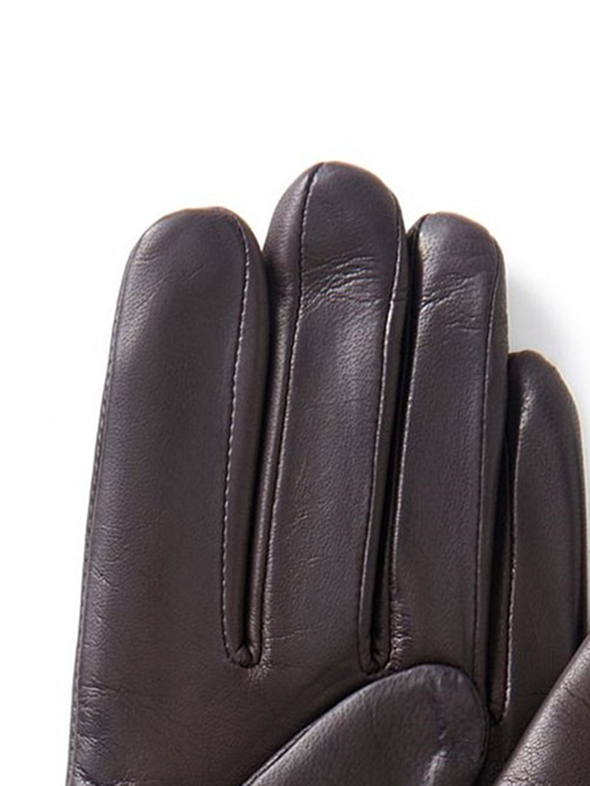 Diamond-Patterned Leather Gloves