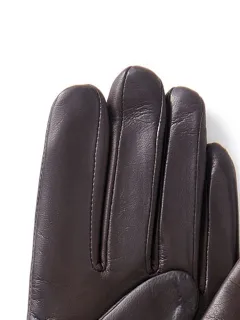 Diamond-Patterned Leather Gloves