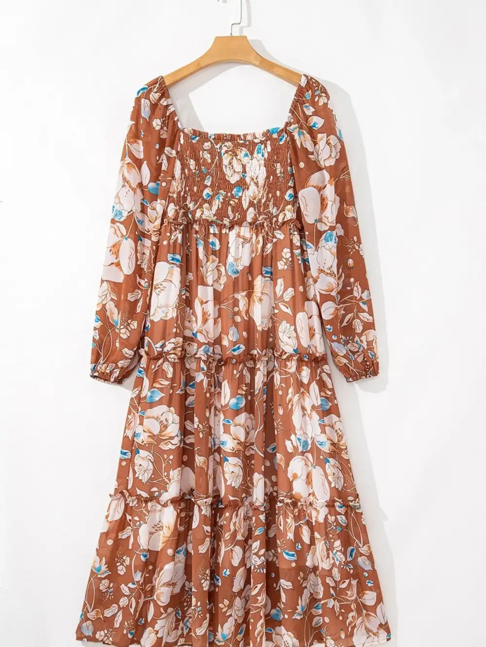 Printed Tiered Smocked Dress Casual