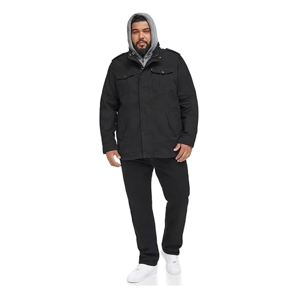 🧥 Men’s Washed Cotton Hooded Military Jacket ( Big Sizes)Classic Utility. Timeless Comfort. Built for Every Man.