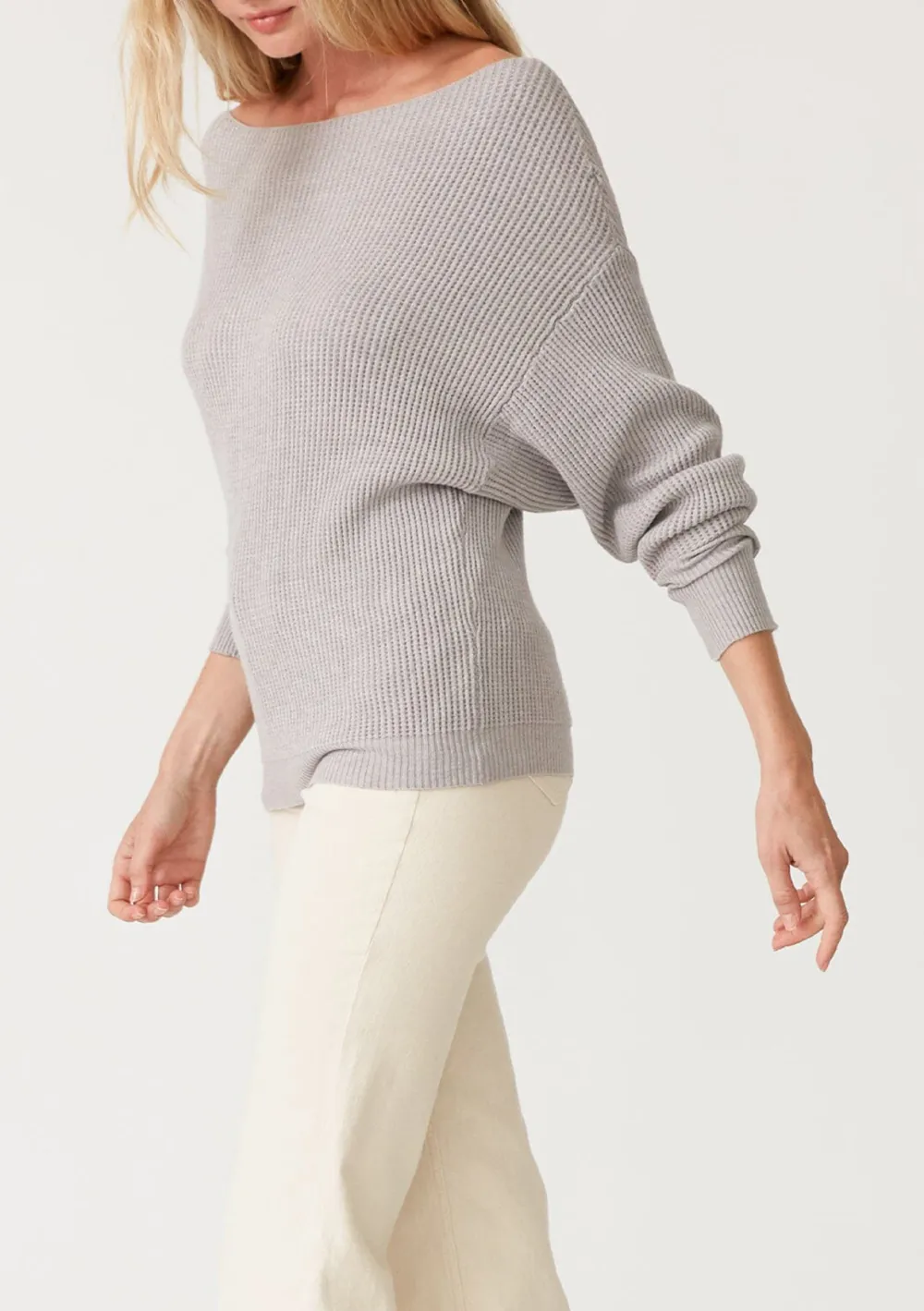 Ribbed Off Shoulder Long Sleeve Sweater