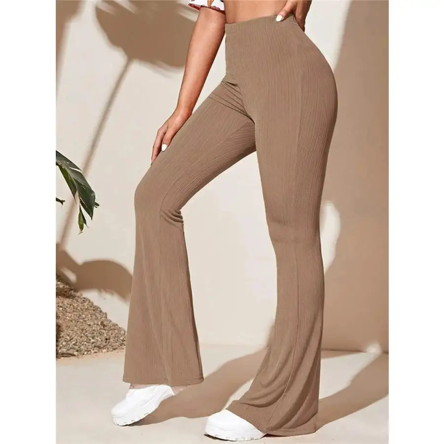 Full Size High Waist Flare Active Pants Plus Size