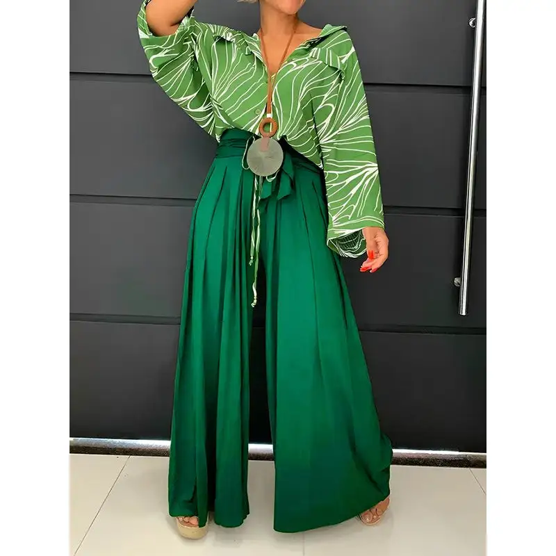 Women's Versatile Wide Leg Loose Fit Pleated Pants