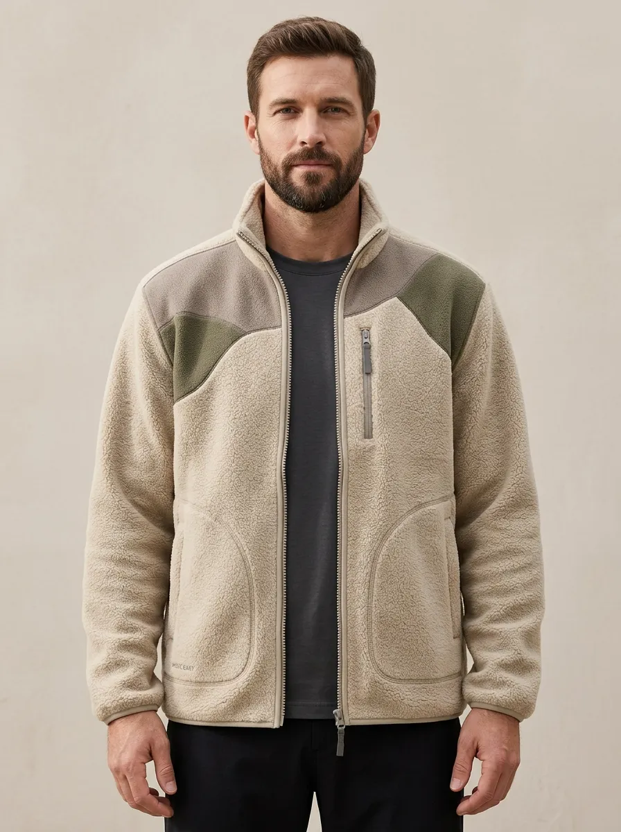 Hiking Colorblock Patchwork Fleece Jacket