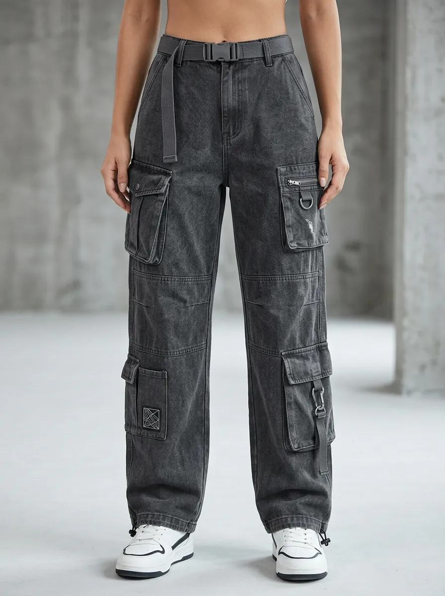 Lifestyle Multi Pocket Washed Finish Casual Look Women's Multi Pocket Cargo Pants