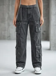Lifestyle Multi Pocket Washed Finish Casual Look Women's Multi Pocket Cargo Pants