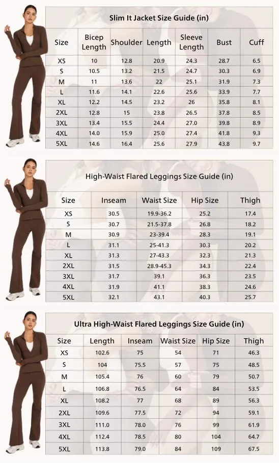 2PCS Slim-It BBL Jacket and Flare Leggings Daily Set