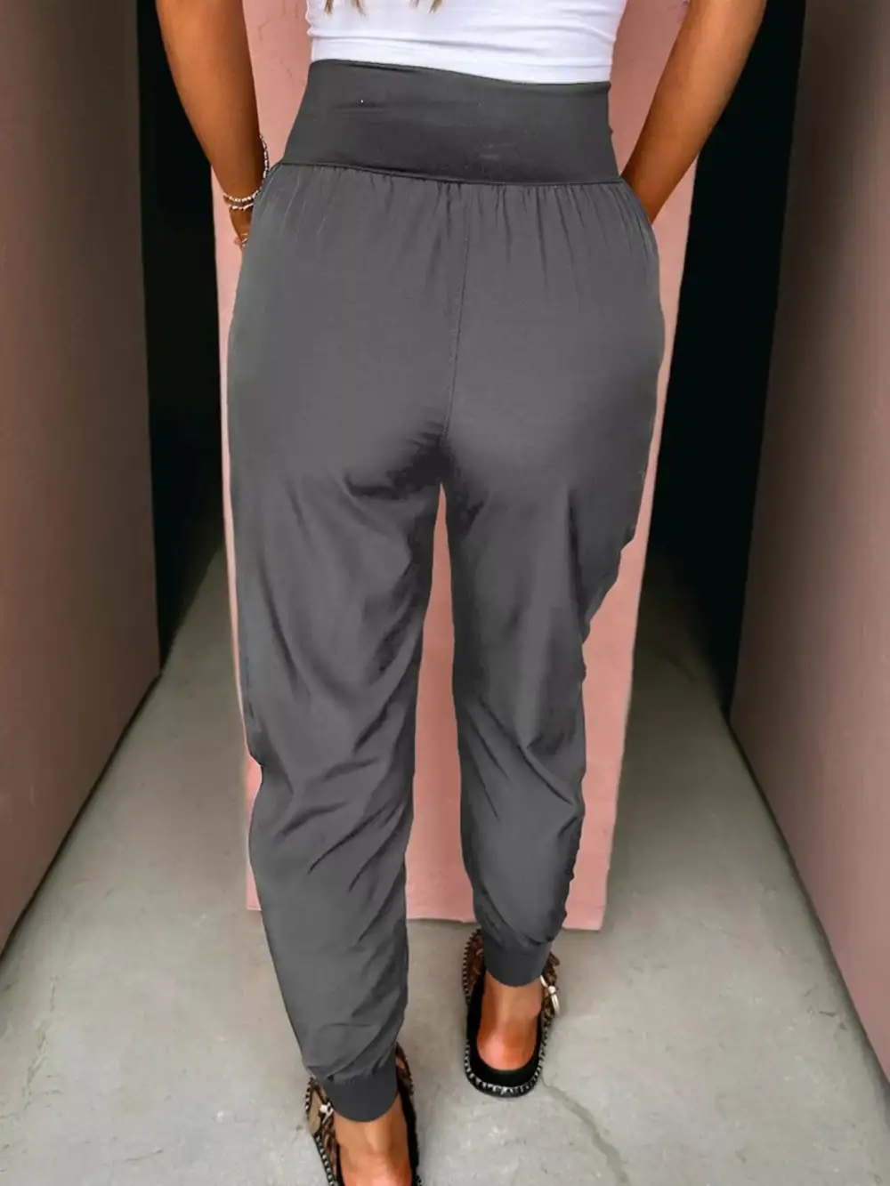 High-Waist Pocketed Cargo Jogger Pants