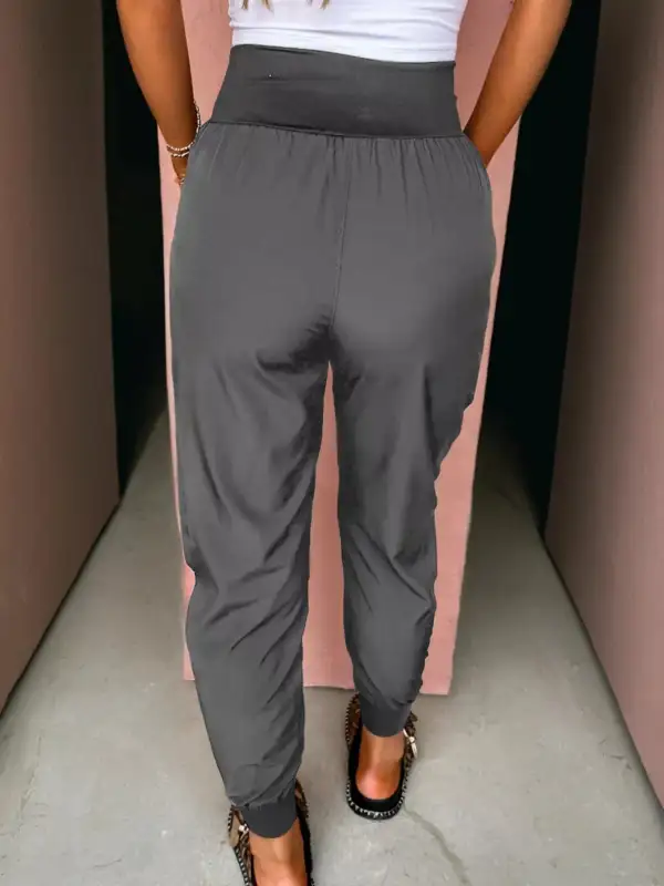 High-Waist Pocketed Cargo Jogger Pants