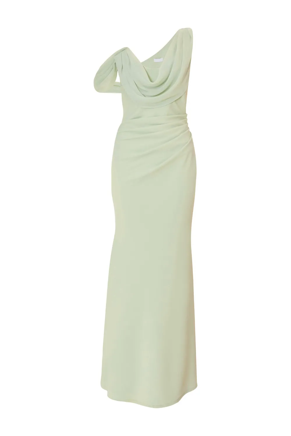 Asymmetric Draped Neck Breathable Drop Shoulder Women's Dress