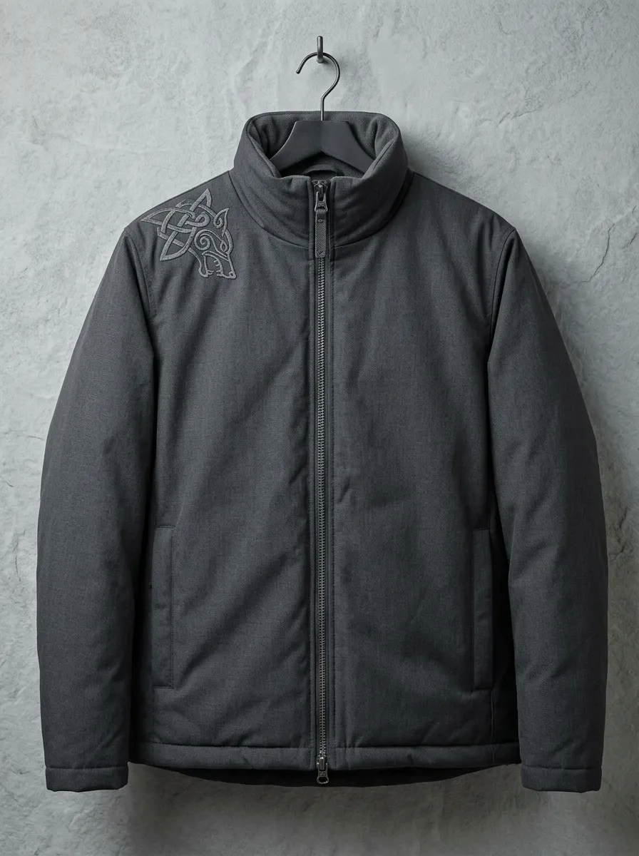 Men's Wolf Stand-Collar Warm Jacket
