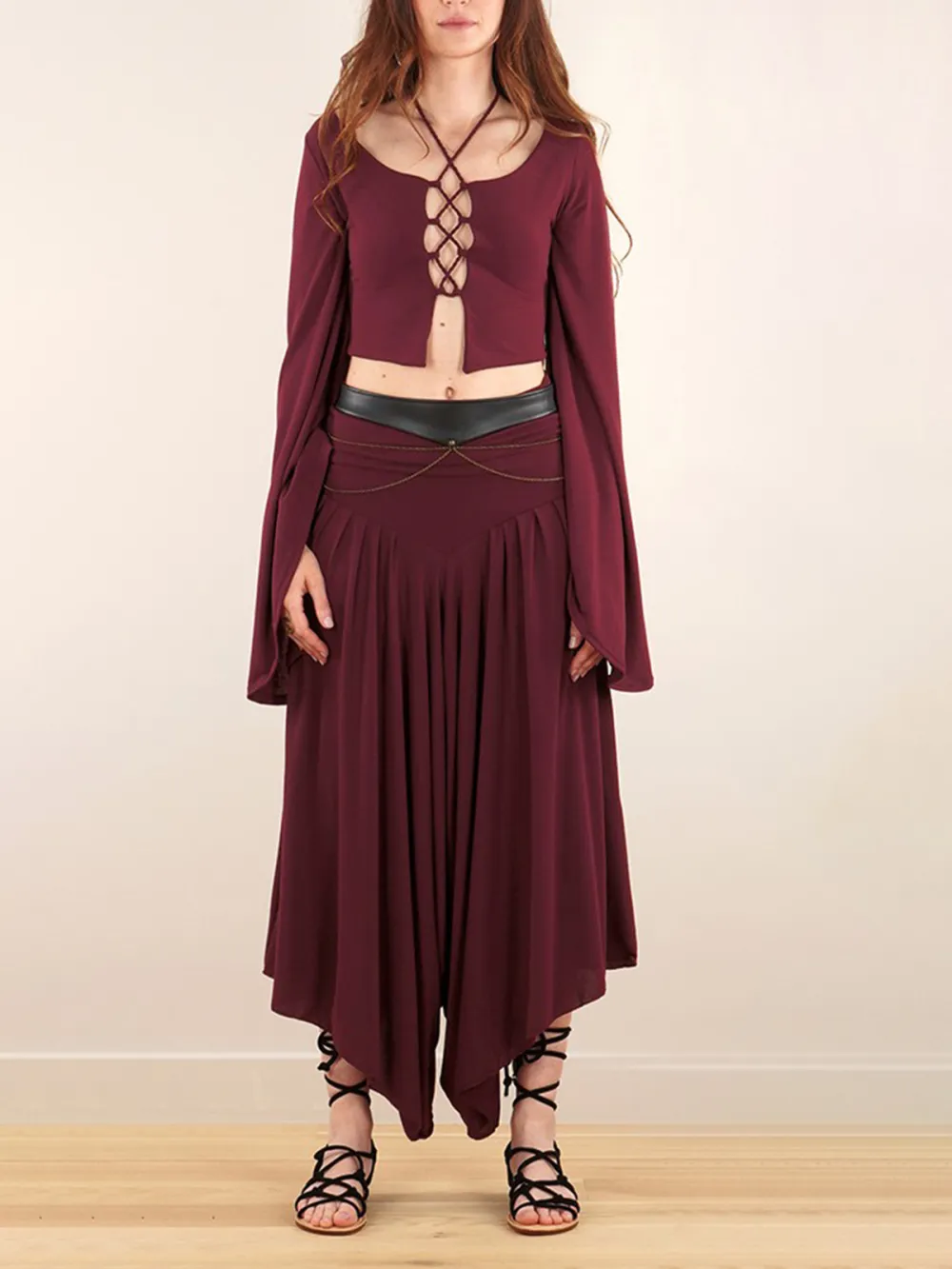 Skirted Harem Pant 2in1 Maxi Dress