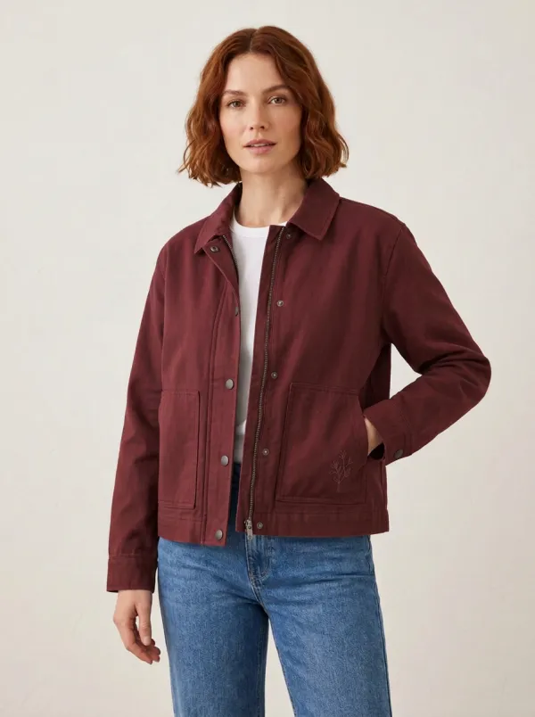 Women's Minimalist Botanical Printed Jacket