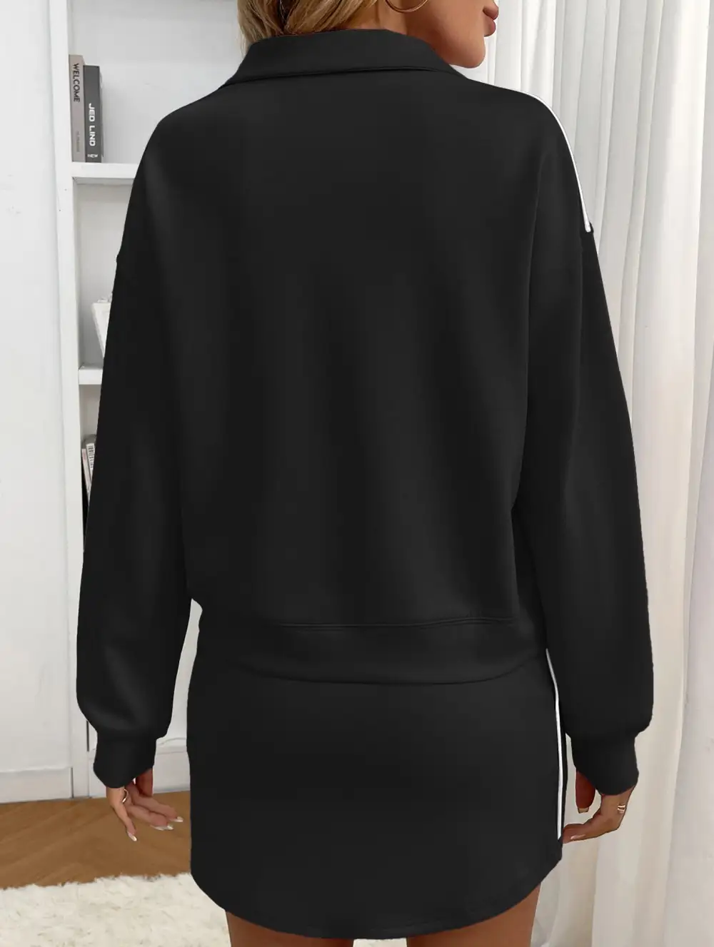 Sport Collar Top Skirt Set