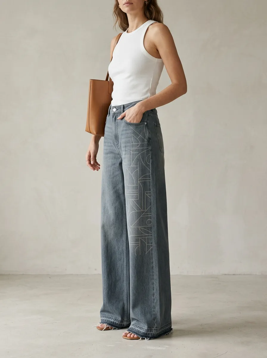 Women's Wide Leg Denim Jeans