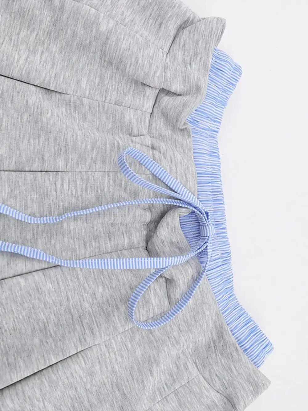 Textured Pleated Drawstring Skirt