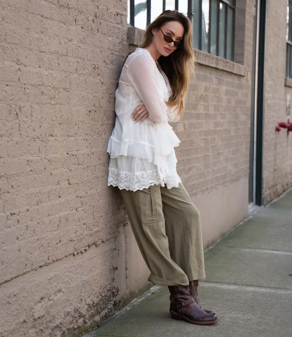 Square-Toe Side-Zip Harness Boots