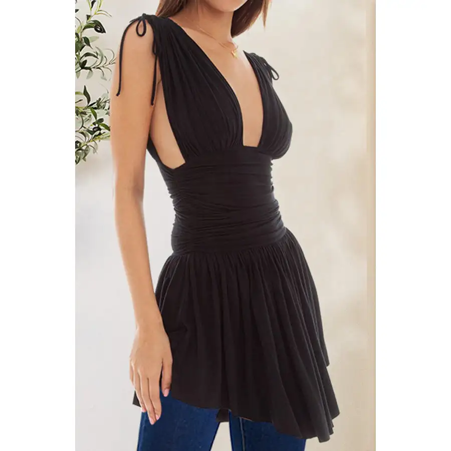 Wide-Strap Ruched Tank Top
