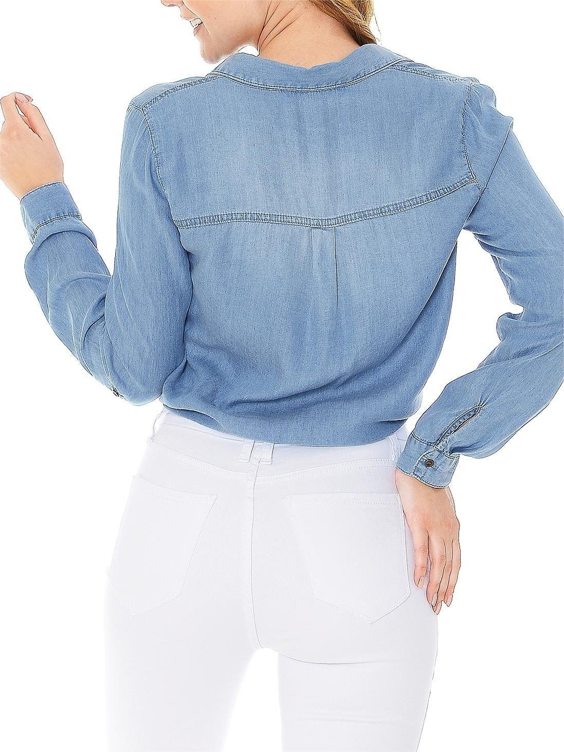Light Blue Denim Knot - Front Blouse