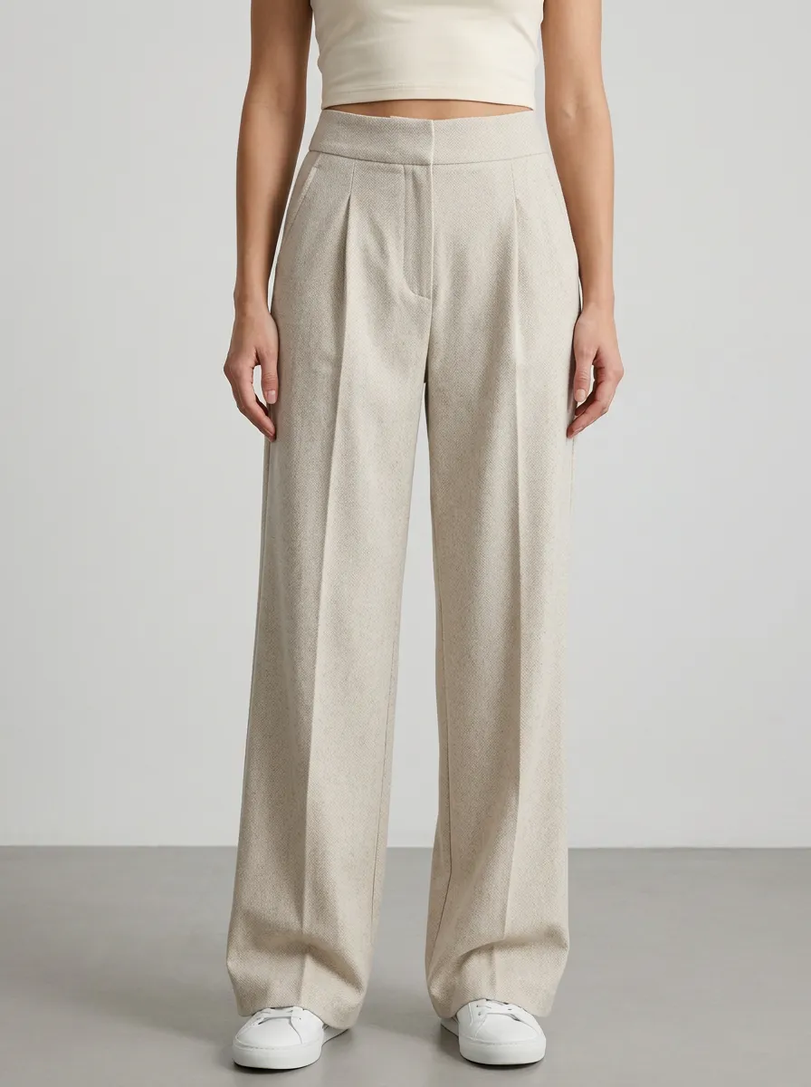 Classic Wide-Leg Printed Women's Wide-Leg Pants