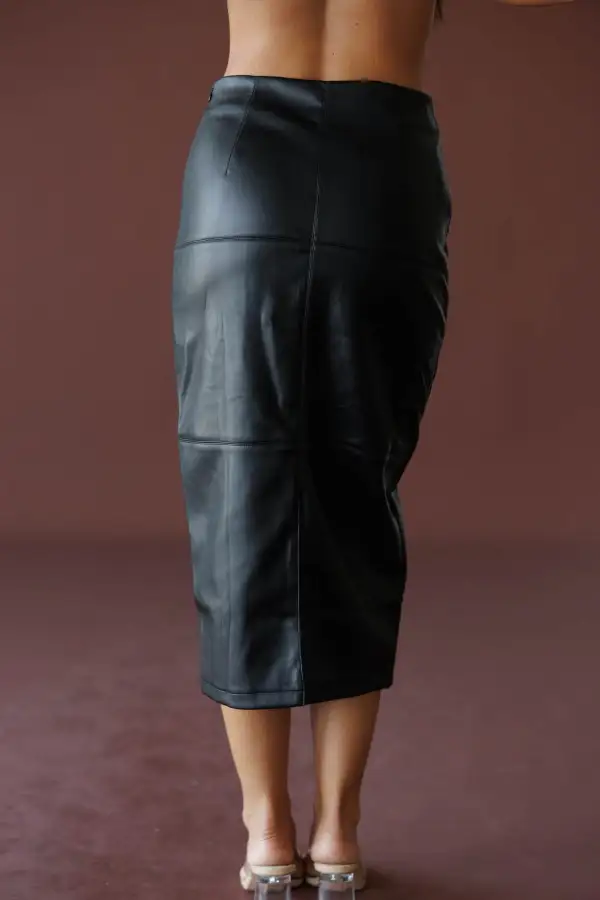 Leather Midi Skirt