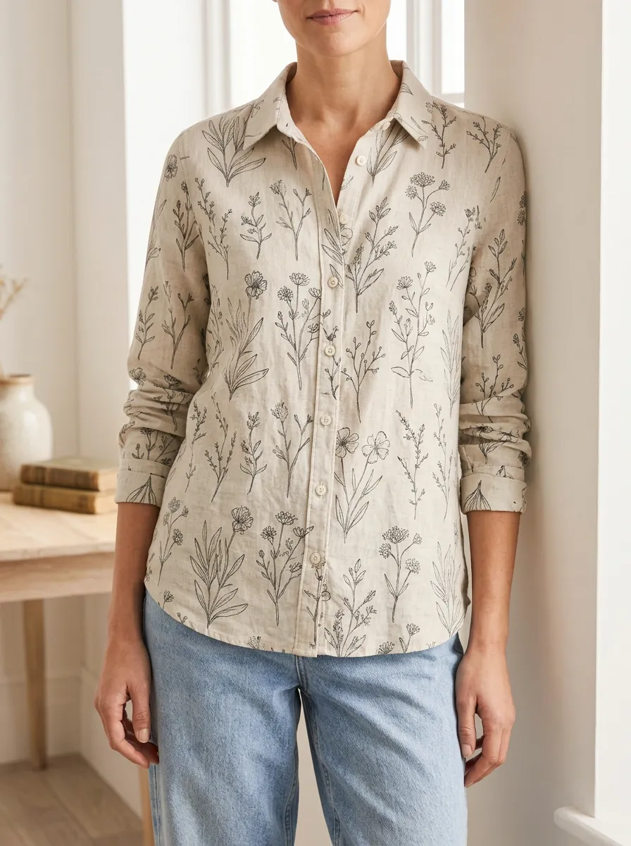 Women's Landscape Botanical Nature Lover Wildflower Shirt