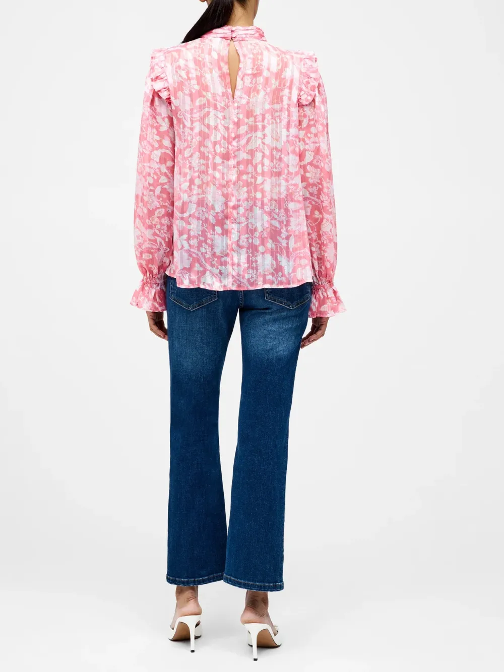 High Neck Creative Breathable Floral Print Turtleneck Top