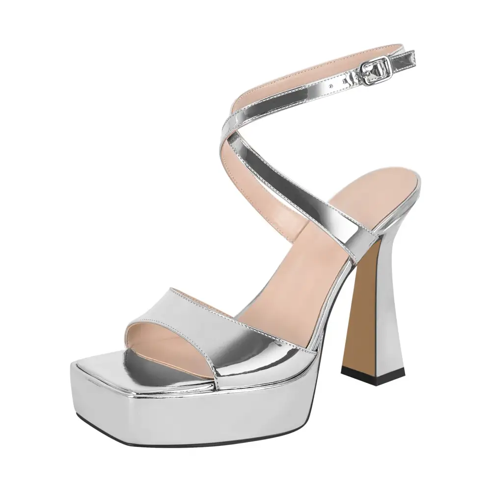 Square Toe Ankle Strap Sandals