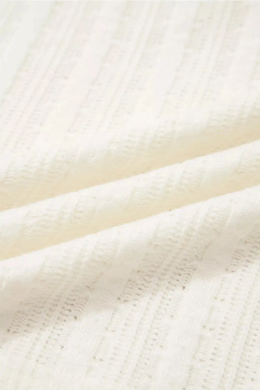 Ribbed Knit Button Detail V Neck T