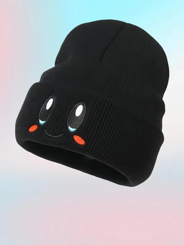 🧢 Cute Cartoon Embroidery Beanie Hat  Soft · Warm · Stylish — Perfect for Fall & Winter