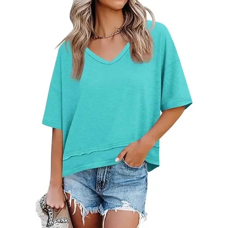 🔥Hot Sale💥-Women's Summer V-Neck T-Shirt🔥16-Pack - All Colors Included