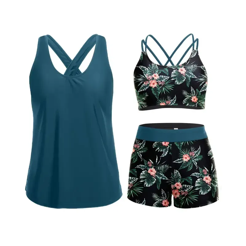 Women's three-piece vest swimsuit set